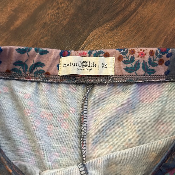 Natural Life Floral Paisley Boho Flare Wide Bell Bottom Leggings Pant Size XS - Picture 3 of 8